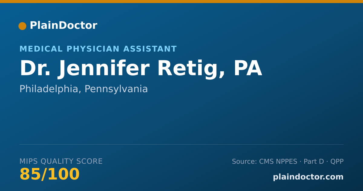 Shareable card for Jennifer Retig, PA - Medical Physician Assistant, Philadelphia, PA