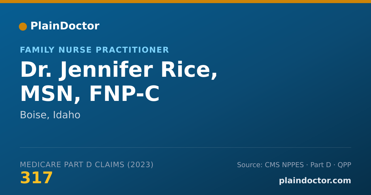 Shareable card for Jennifer Rice, MSN, FNP-C - Family Nurse Practitioner, Boise, ID