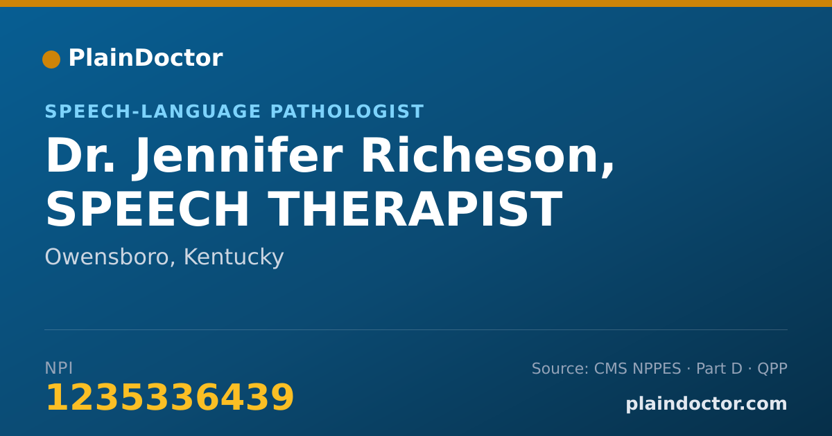 Shareable card for Jennifer Richeson, SPEECH THERAPIST - Speech-Language Pathologist, Owensboro, KY
