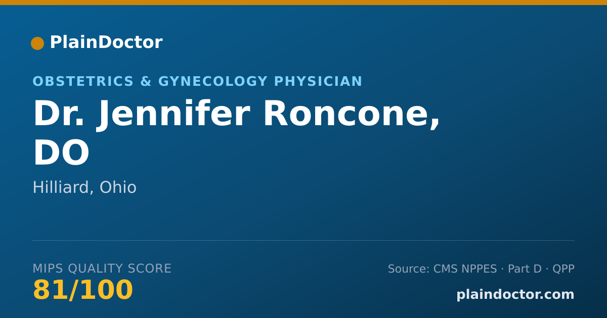 Shareable card for Jennifer Roncone, DO - Obstetrics & Gynecology Physician, Hilliard, OH