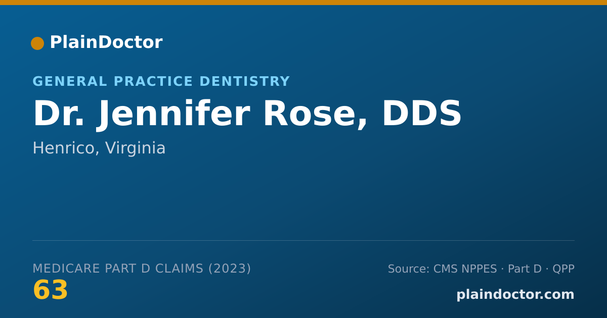 Shareable card for Jennifer Rose, DDS - General Practice Dentistry, Henrico, VA