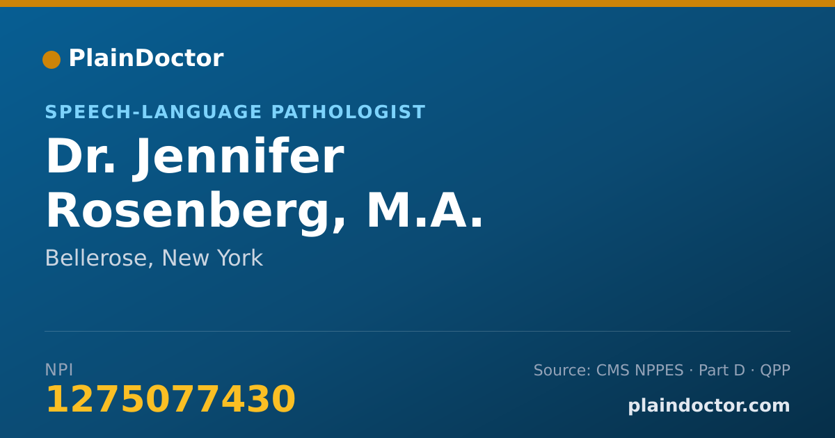 Shareable card for Jennifer Rosenberg, M.A. CCC-SLP, TSSLD - Speech-Language Pathologist, Bellerose, NY
