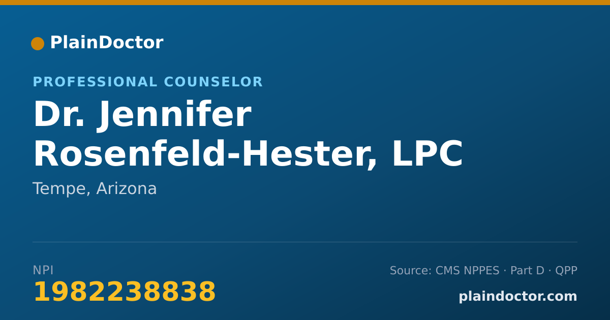Shareable card for Jennifer Rosenfeld-Hester, LPC - Professional Counselor, Tempe, AZ
