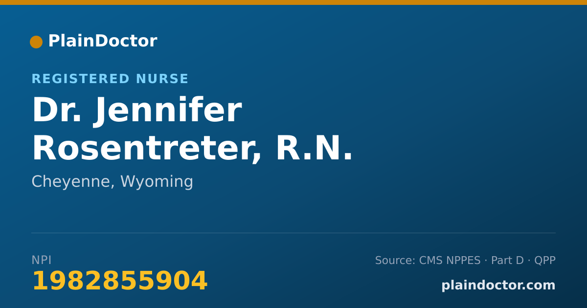 Shareable card for Jennifer Rosentreter, R.N. - Registered Nurse, Cheyenne, WY
