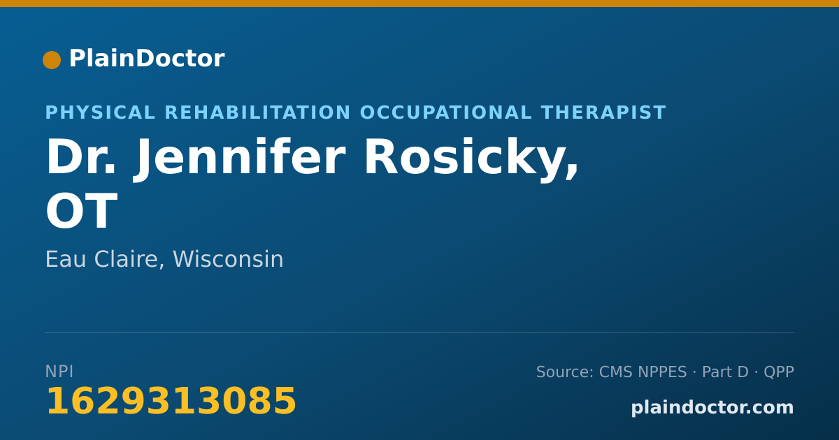 Shareable card for Jennifer Rosicky, OT - Physical Rehabilitation Occupational Therapist, Eau Claire, WI