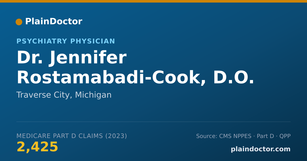 Shareable card for Jennifer Rostamabadi-Cook, D.O. - Psychiatry Physician, Traverse City, MI