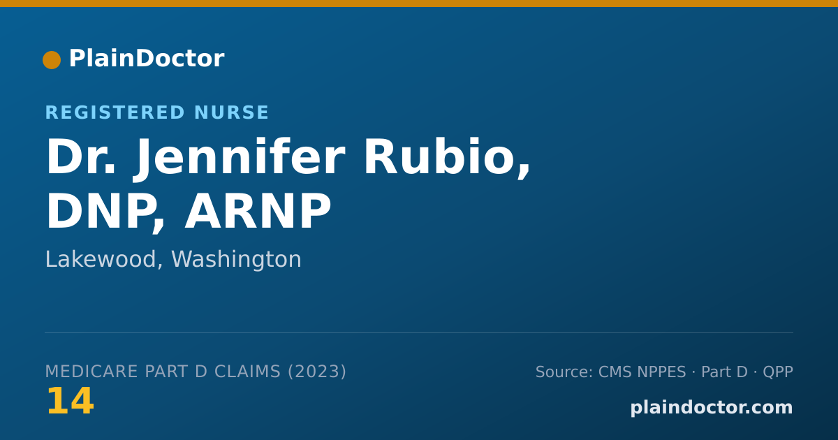 Shareable card for Jennifer Rubio, DNP, ARNP - Registered Nurse, Lakewood, WA