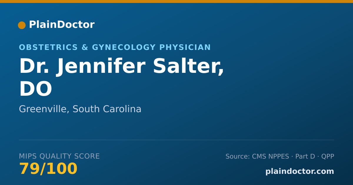 Shareable card for Jennifer Salter, DO - Obstetrics & Gynecology Physician, Greenville, SC