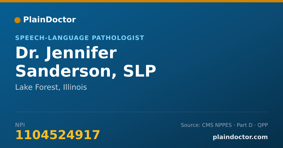 Shareable card for Jennifer Sanderson, SLP - Speech-Language Pathologist, Lake Forest, IL