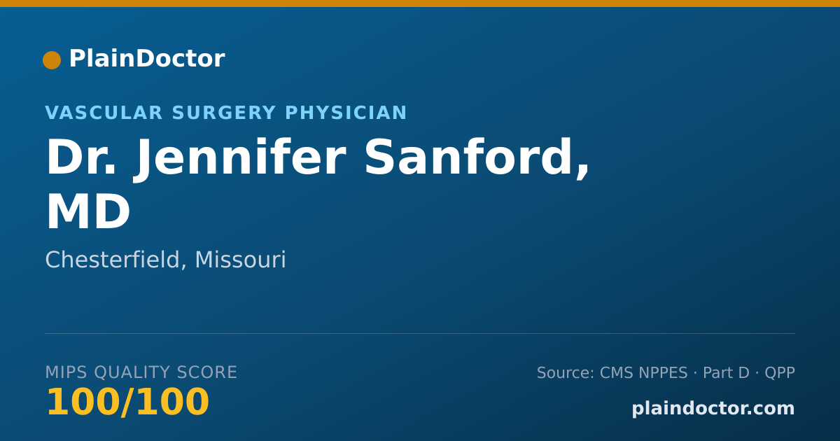 Shareable card for Jennifer Sanford, MD - Vascular Surgery Physician, Chesterfield, MO
