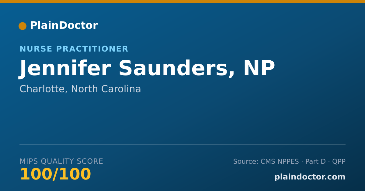 Shareable card for Jennifer Saunders, NP - Nurse Practitioner, Charlotte, NC