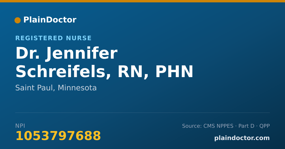 Shareable card for Jennifer Schreifels, RN, PHN - Registered Nurse, Saint Paul, MN