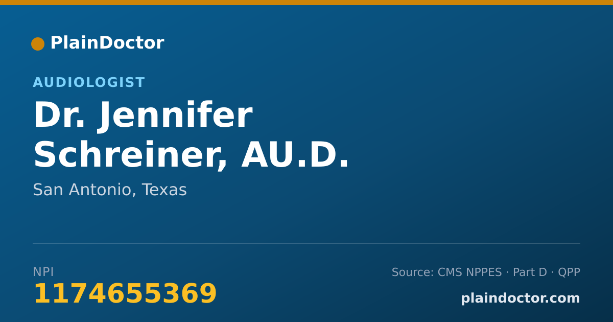 Shareable card for Jennifer Schreiner, AU.D. - Audiologist, San Antonio, TX