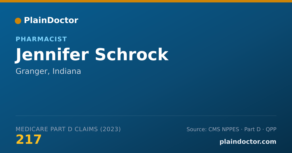 Shareable card for Jennifer Schrock - Pharmacist, Granger, IN