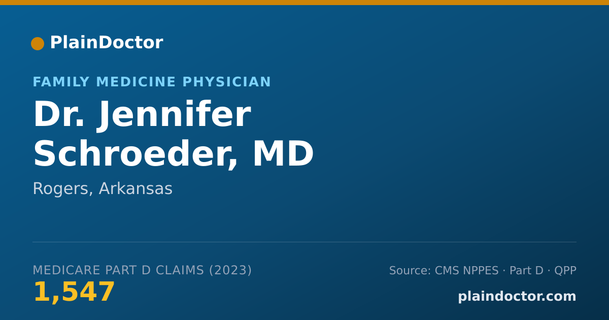 Shareable card for Jennifer Schroeder, MD - Family Medicine Physician, Rogers, AR