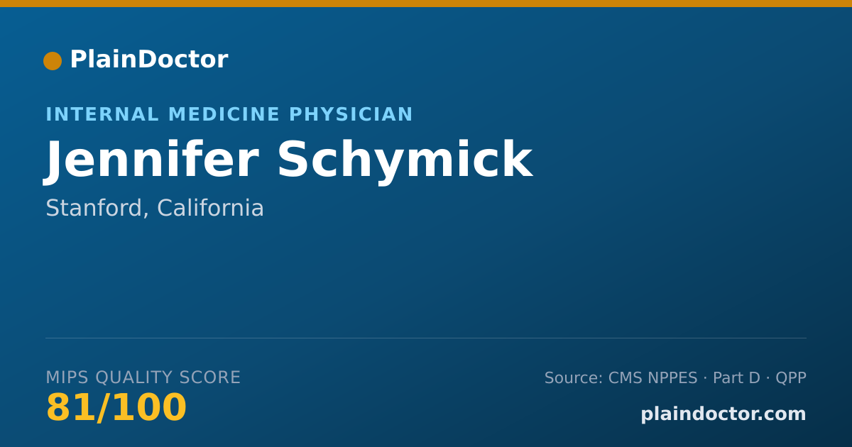 Shareable card for Jennifer Schymick - Internal Medicine Physician, Stanford, CA