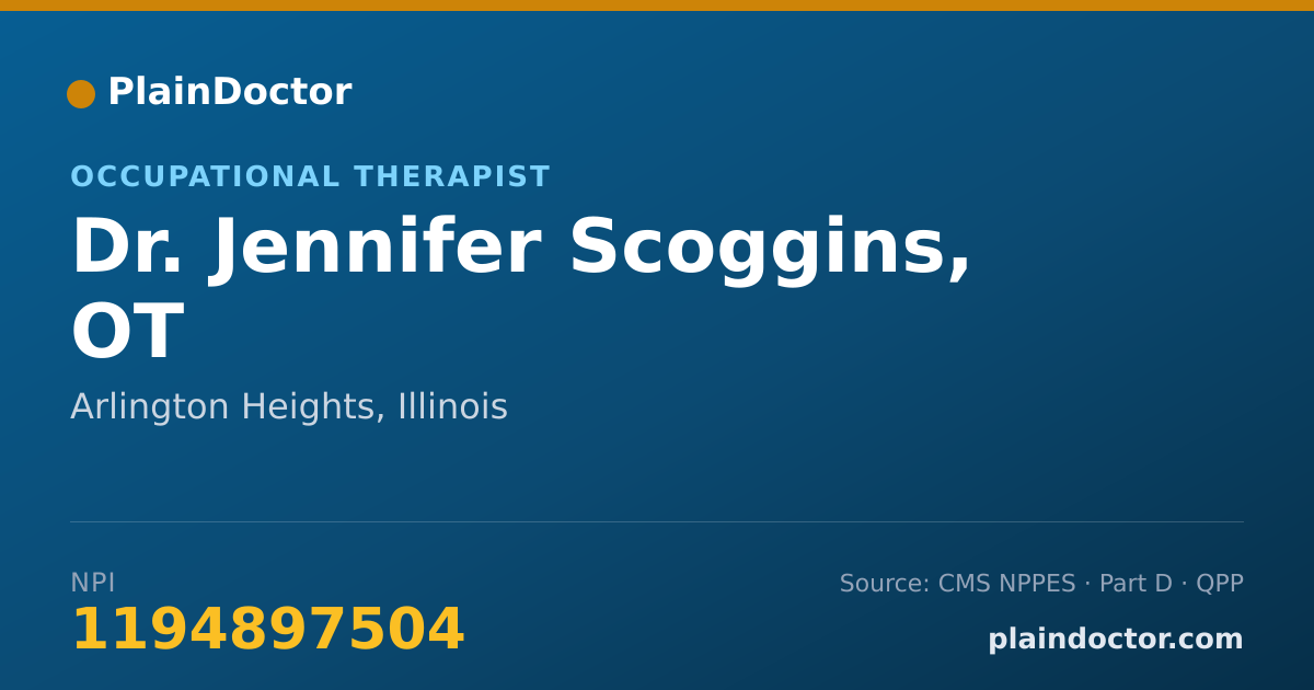 Shareable card for Jennifer Scoggins, OT - Occupational Therapist, Arlington Heights, IL