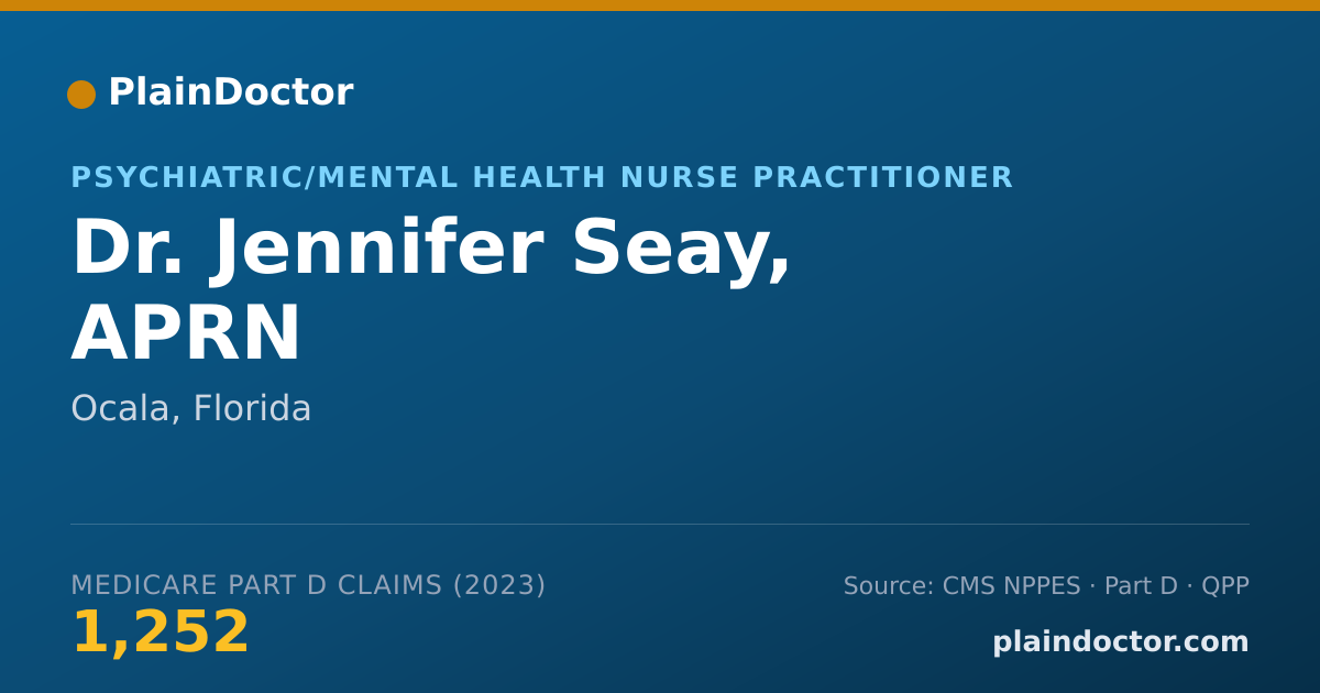 Shareable card for Jennifer Seay, APRN - Psychiatric/Mental Health Nurse Practitioner, Ocala, FL