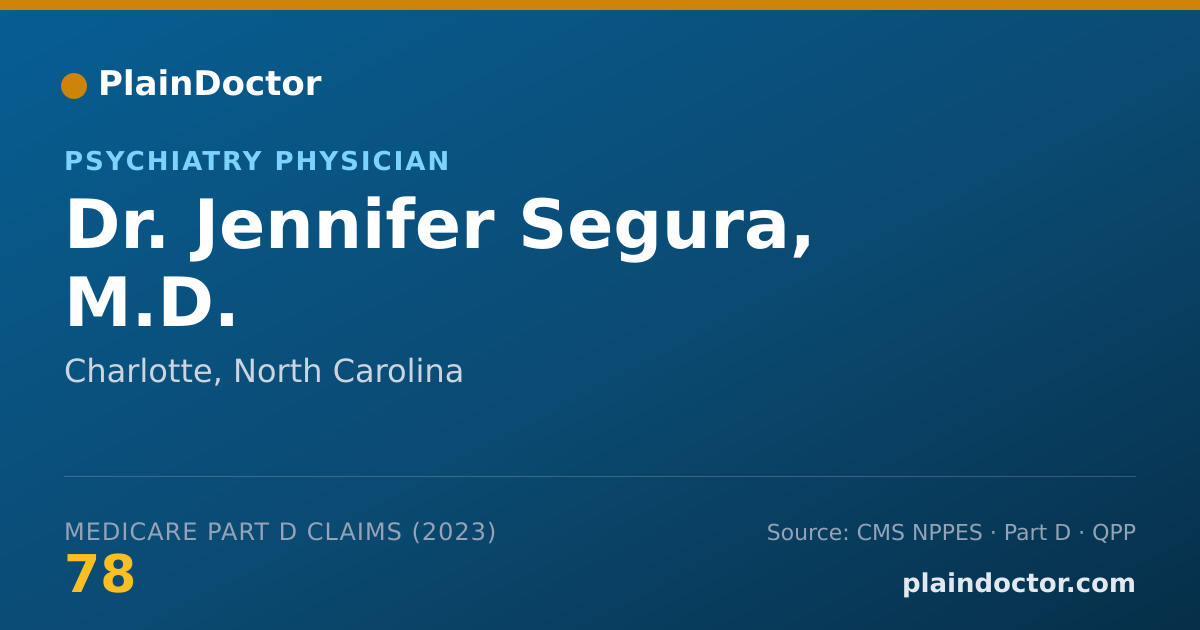 Shareable card for Jennifer Segura, M.D. - Psychiatry Physician, Charlotte, NC