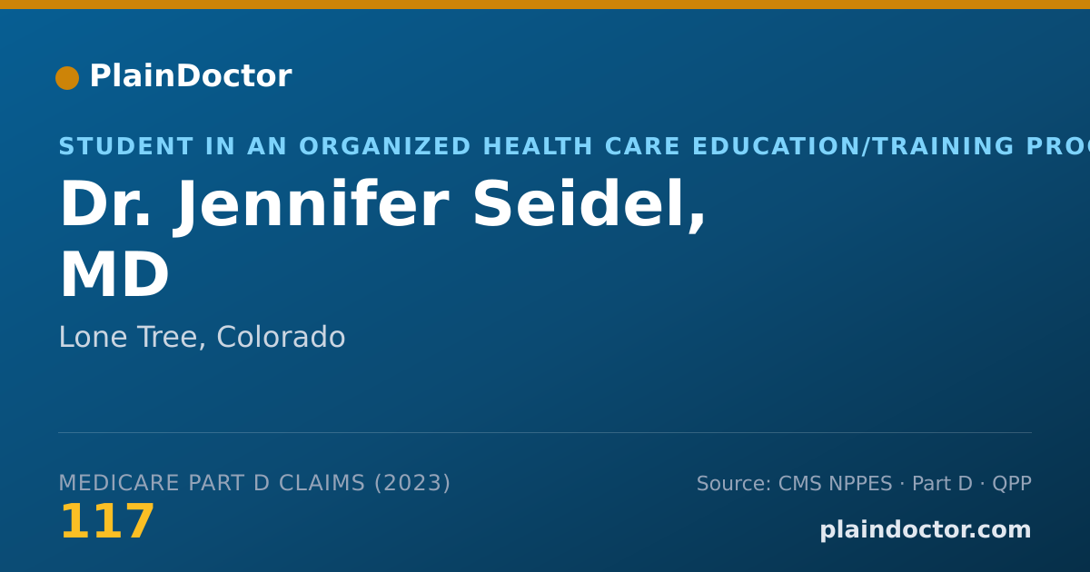 Shareable card for Jennifer Seidel, MD - Student in an Organized Health Care Education/Training Program, Lone Tree, CO