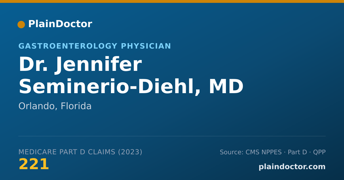 Shareable card for Jennifer Seminerio-Diehl, MD - Gastroenterology Physician, Orlando, FL
