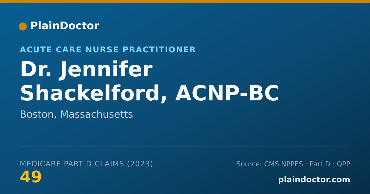 Shareable card for Jennifer Shackelford, ACNP-BC - Acute Care Nurse Practitioner, Boston, MA
