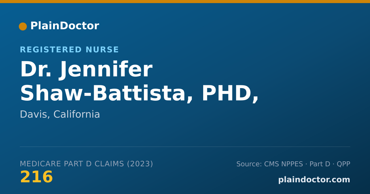 Shareable card for Jennifer Shaw-Battista, PHD, RN, NP, CNM, - Registered Nurse, Davis, CA