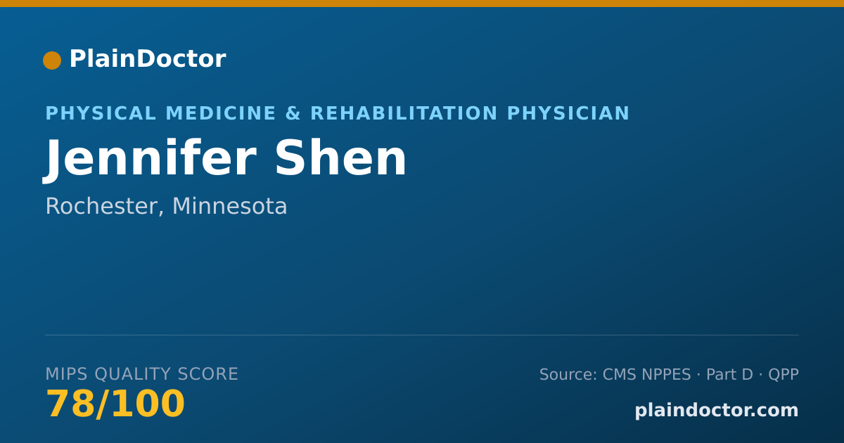 Shareable card for Jennifer Shen - Physical Medicine & Rehabilitation Physician, Rochester, MN