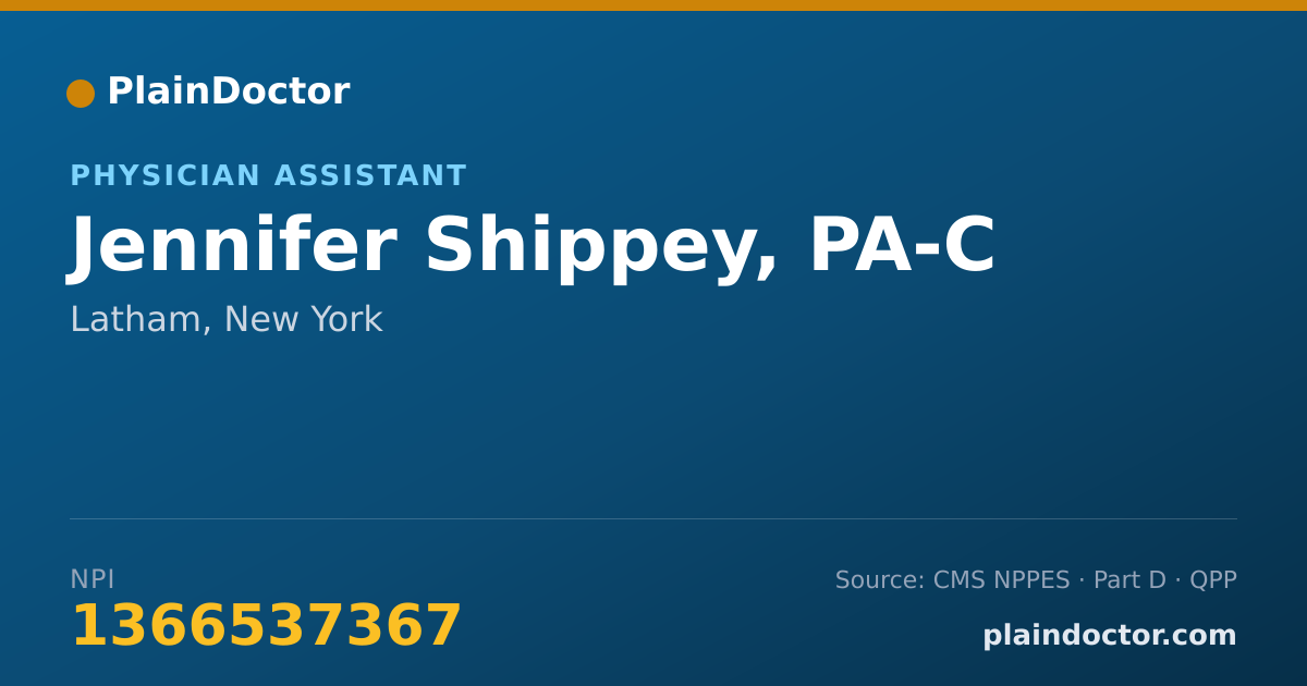 Shareable card for Jennifer Shippey, PA-C - Physician Assistant, Latham, NY