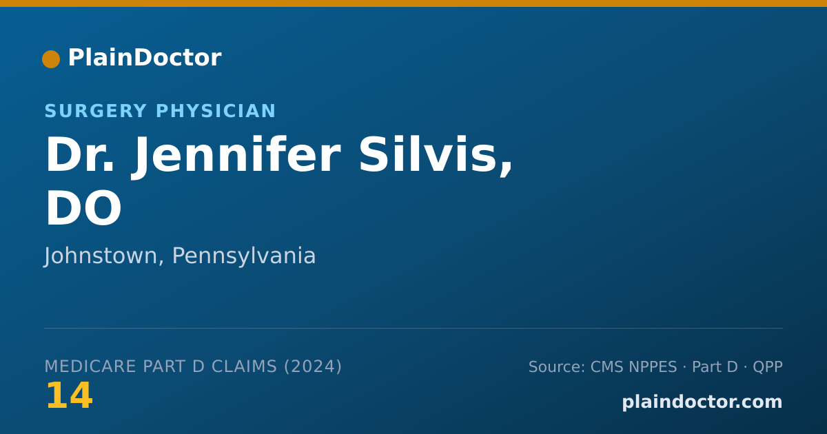 Shareable card for Jennifer Silvis, DO - Surgery Physician, Johnstown, PA