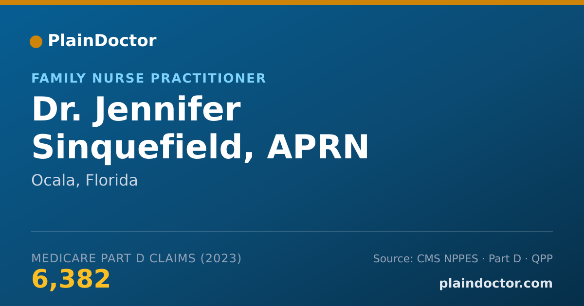 Shareable card for Jennifer Sinquefield, APRN - Family Nurse Practitioner, Ocala, FL