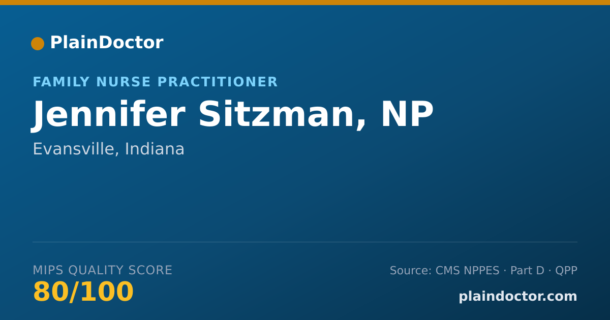 Shareable card for Jennifer Sitzman, NP - Family Nurse Practitioner, Evansville, IN
