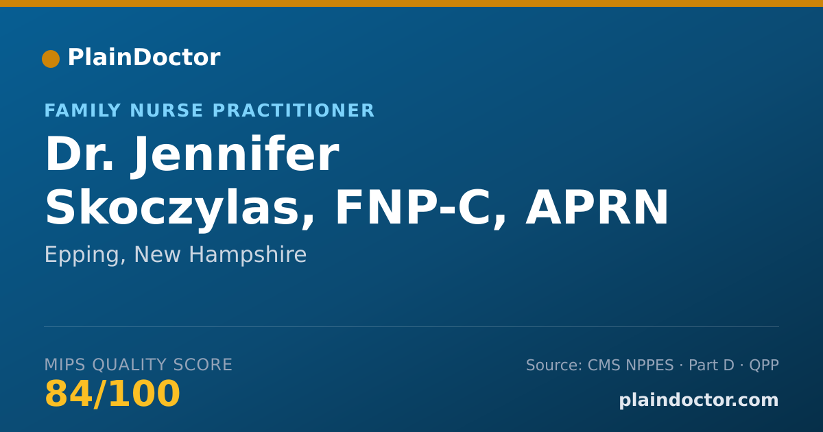 Shareable card for Jennifer Skoczylas, FNP-C, APRN - Family Nurse Practitioner, Epping, NH