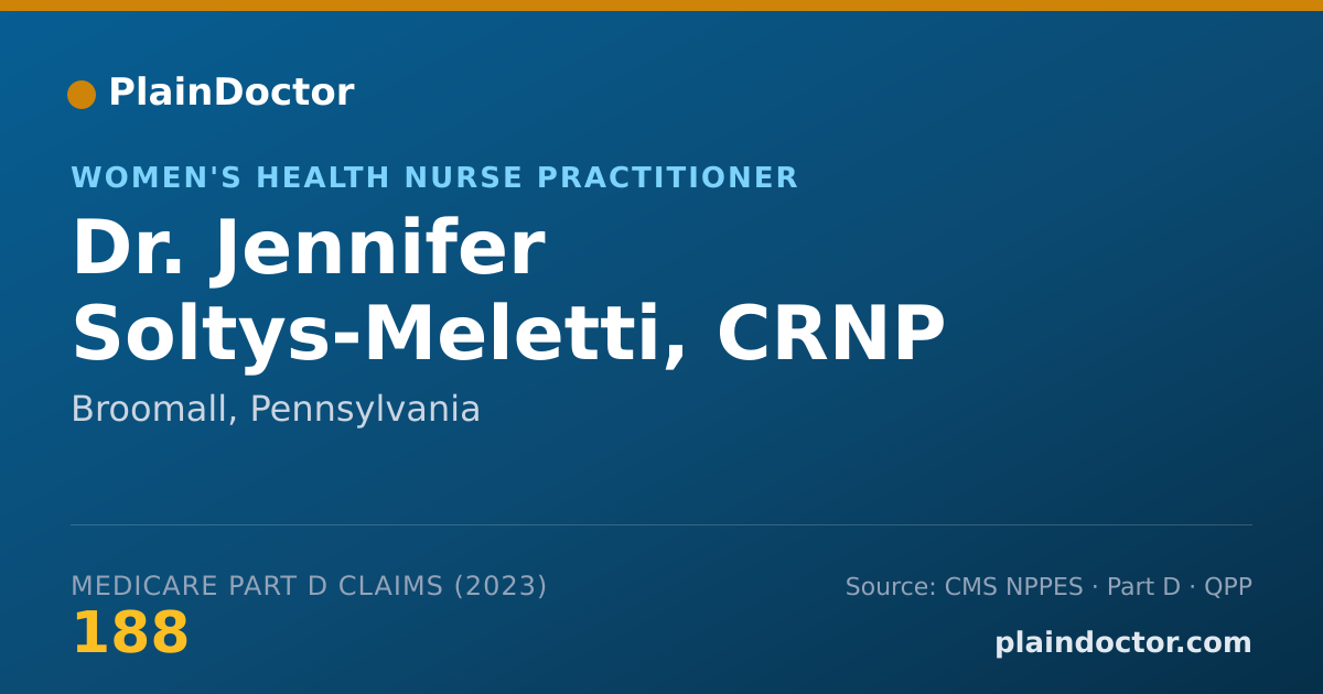 Shareable card for Jennifer Soltys-Meletti, CRNP - Women's Health Nurse Practitioner, Broomall, PA