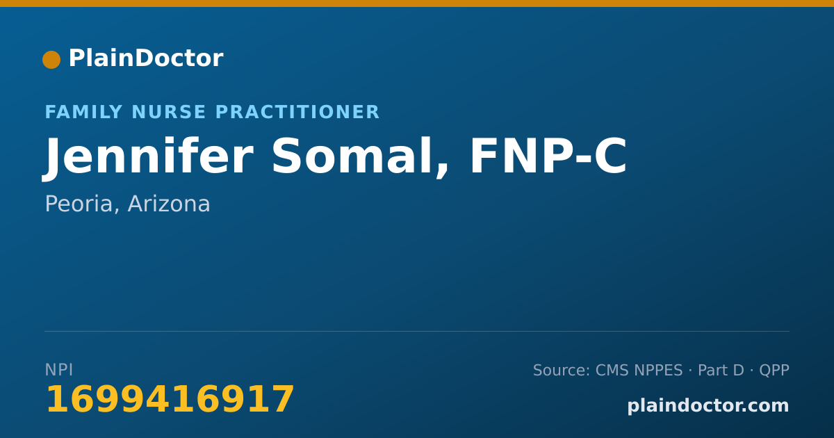 Shareable card for Jennifer Somal, FNP-C - Family Nurse Practitioner, Peoria, AZ