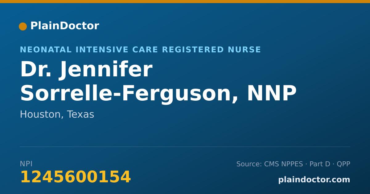 Shareable card for Jennifer Sorrelle-Ferguson, NNP - Neonatal Intensive Care Registered Nurse, Houston, TX