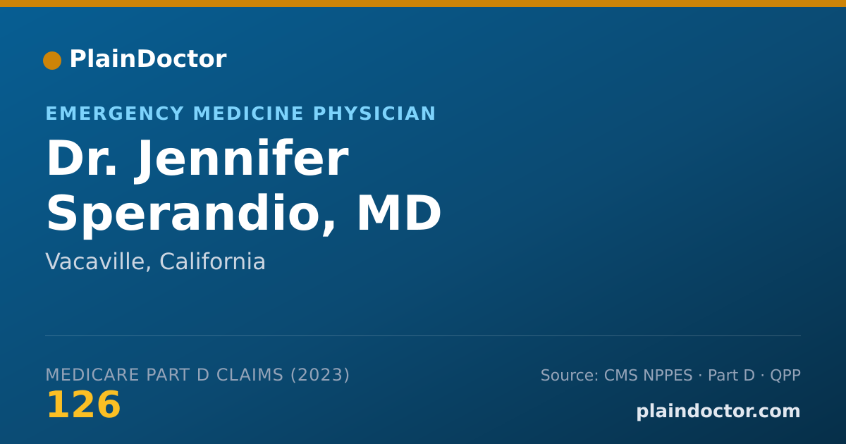 Shareable card for Jennifer Sperandio, MD - Emergency Medicine Physician, Vacaville, CA