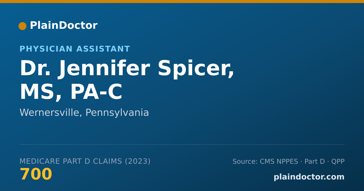 Shareable card for Jennifer Spicer, MS, PA-C - Physician Assistant, Wernersville, PA