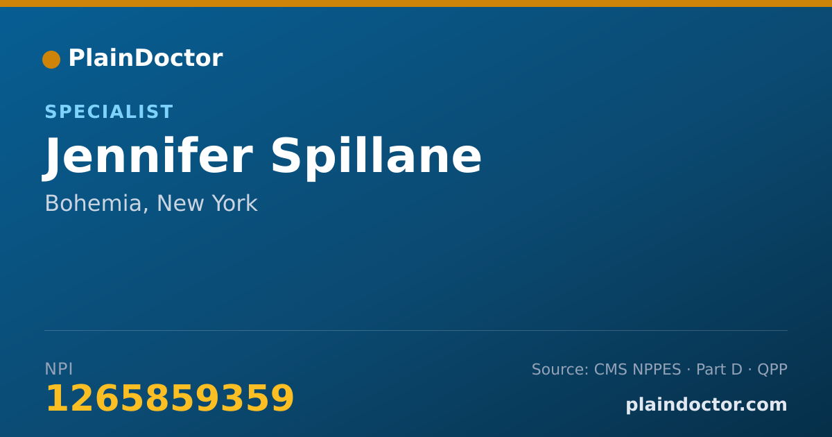 Shareable card for Jennifer Spillane - Specialist, Bohemia, NY