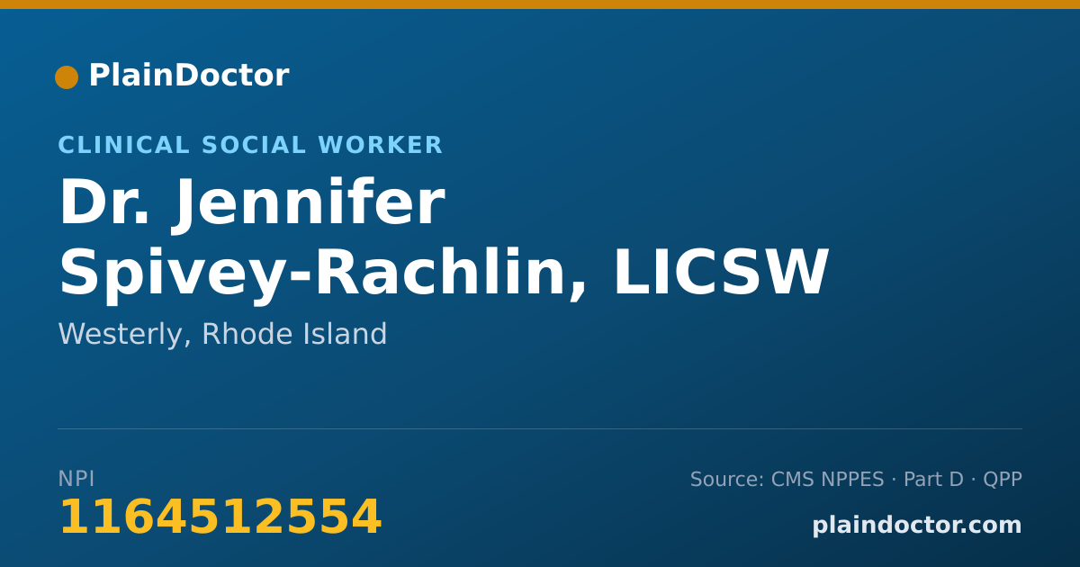 Shareable card for Jennifer Spivey-Rachlin, LICSW - Clinical Social Worker, Westerly, RI
