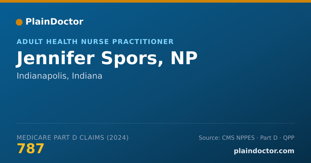 Shareable card for Jennifer Spors, NP - Adult Health Nurse Practitioner, Indianapolis, IN