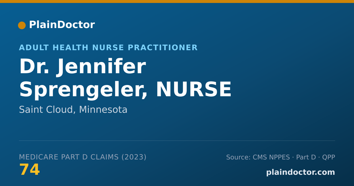 Shareable card for Jennifer Sprengeler, NURSE PRACTITIONER - Adult Health Nurse Practitioner, Saint Cloud, MN
