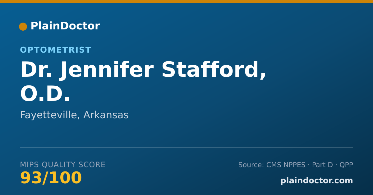 Shareable card for Jennifer Stafford, O.D. - Optometrist, Fayetteville, AR