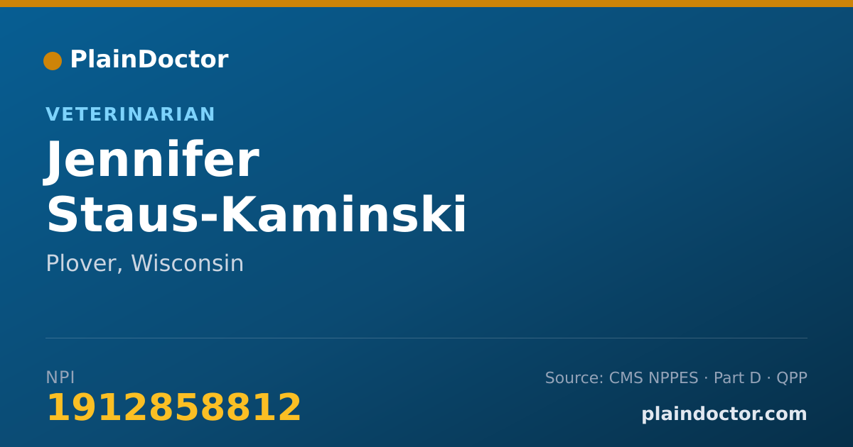 Shareable card for Jennifer Staus-Kaminski - Veterinarian, Plover, WI