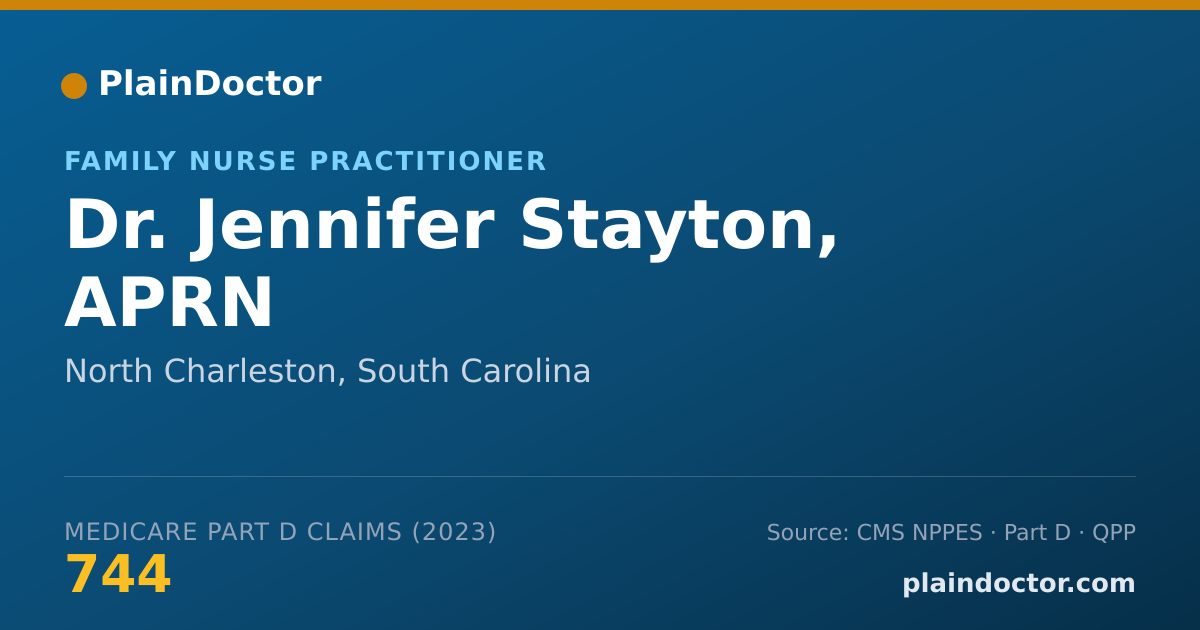 Shareable card for Jennifer Stayton, APRN - Family Nurse Practitioner, North Charleston, SC