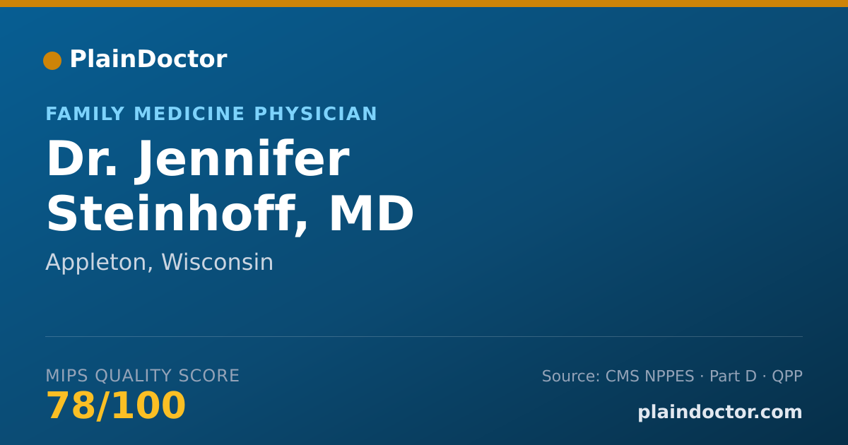 Shareable card for Jennifer Steinhoff, MD - Family Medicine Physician, Appleton, WI