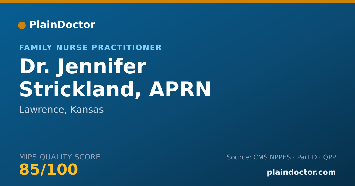 Shareable card for Jennifer Strickland, APRN - Family Nurse Practitioner, Lawrence, KS