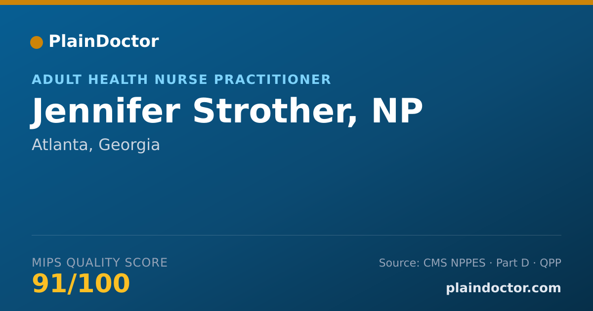 Shareable card for Jennifer Strother, NP - Adult Health Nurse Practitioner, Atlanta, GA