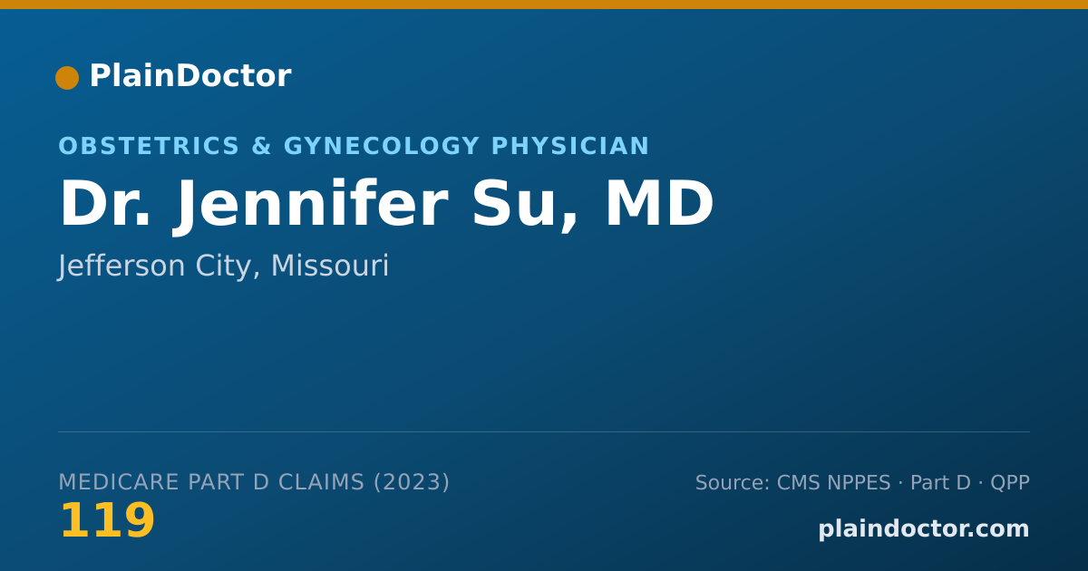 Shareable card for Jennifer Su, MD - Obstetrics & Gynecology Physician, Jefferson City, MO