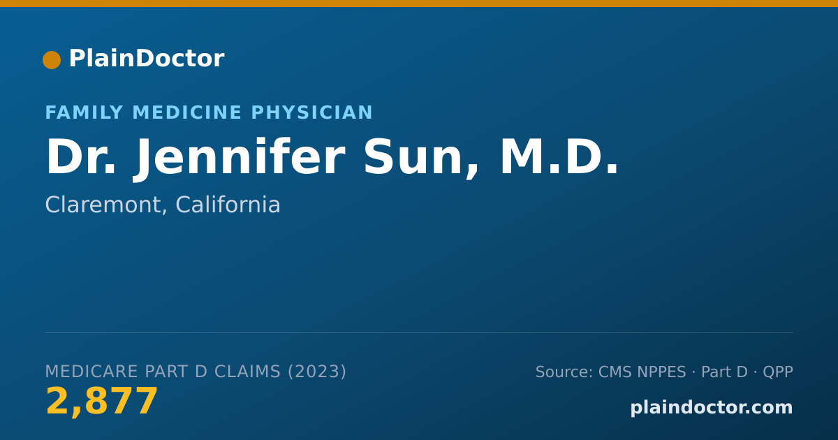 Shareable card for Jennifer Sun, M.D. - Family Medicine Physician, Claremont, CA